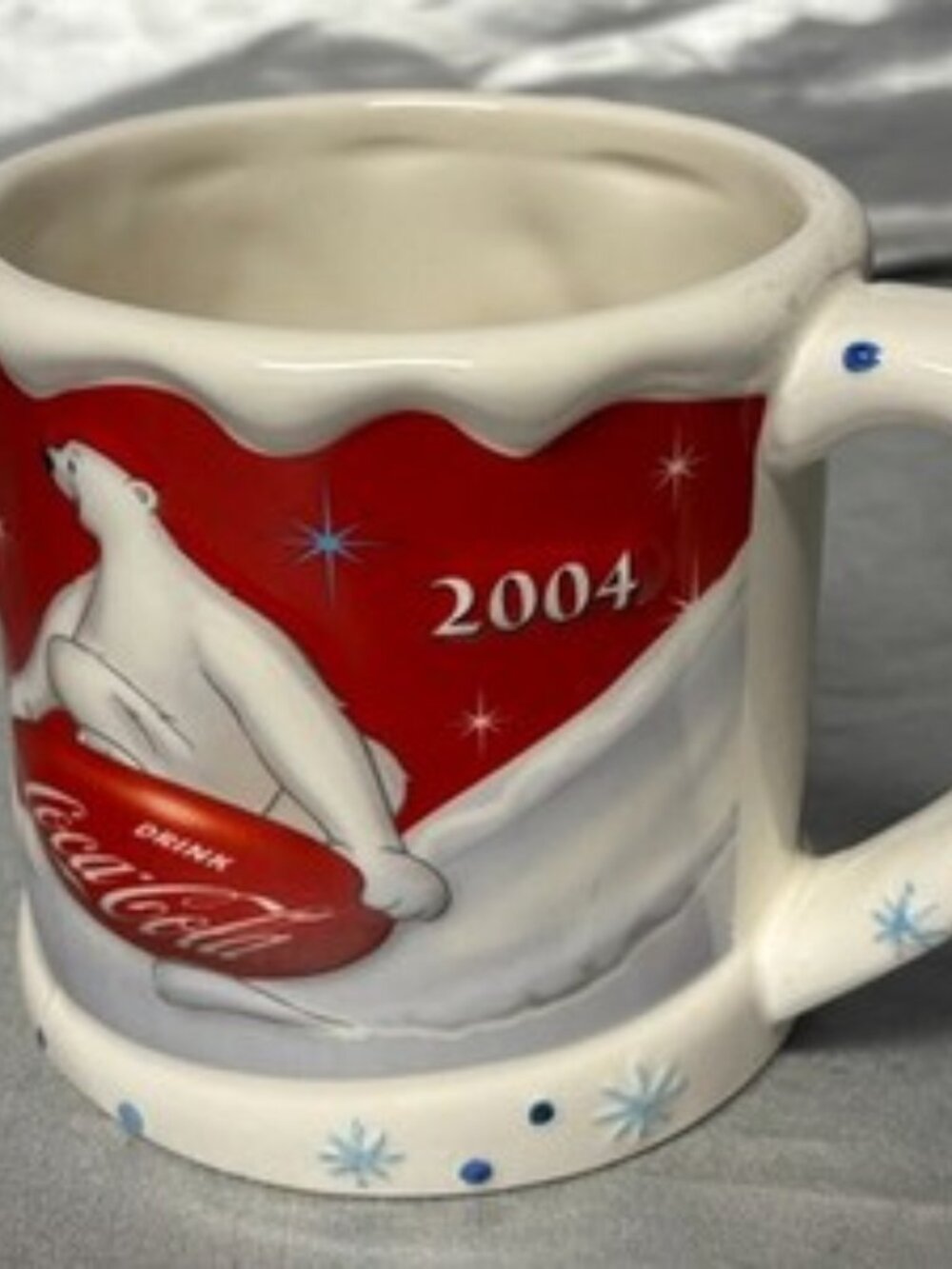 COCA COLA COKE Christmas Polar Bear Houston Harvest Gift 2004 Mug Cup